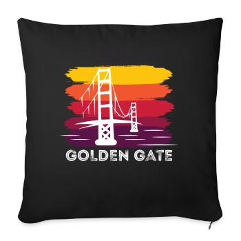 Golden Gate Retro Baie de San Francisco Californie - Housse de coussin décorative 45 x 45 cm - noir - Devant