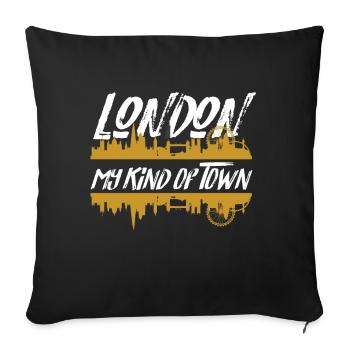 London meine Stadt Big Ben Riesenrad UK England - Sofakissenbezug 45 x 45 cm - Schwarz - Vorne