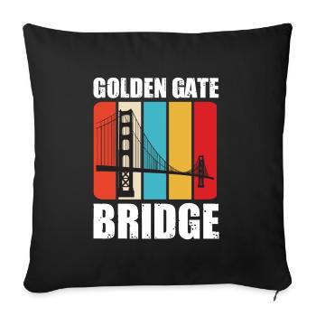 Golden Gate Bridge Californie Baie de San Francisco - Housse de coussin décorative 45 x 45 cm - noir - Devant