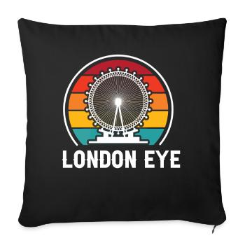 London Eye England UK Großbritannien Urlaub - Sofakissenbezug 45 x 45 cm - Schwarz - Vorne