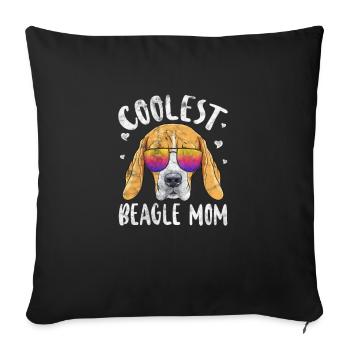 Beagle Mom - Sofa pillowcase 17,3'' x 17,3'' (45 x 45 cm) - black - Front