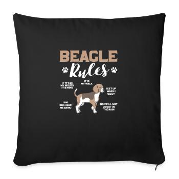 Beagle Hund Hunde Hundeliebhaber Haustier Geschenk - Sofakissenbezug 45 x 45 cm - Schwarz - Vorne
