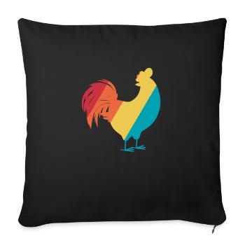 Chicken Farm Poultry Rooster Chickens Gift - Sofa pillowcase 17,3'' x 17,3'' (45 x 45 cm) - black - Front