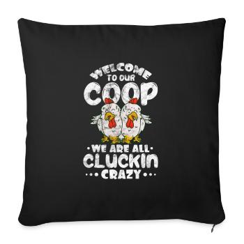 Poulet - Housse de coussin décorative 45 x 45 cm - noir - Devant