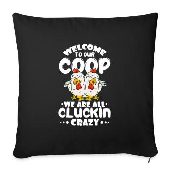 Chicken Farm Poultry Rooster Chickens Gift - Sofa pillowcase 17,3'' x 17,3'' (45 x 45 cm) - black - Front