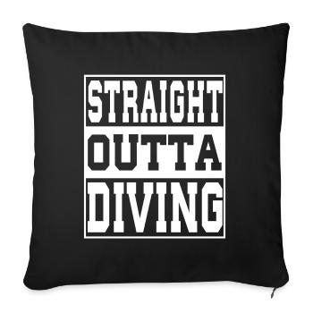 Diving saying funny - Sofa pillowcase 17,3'' x 17,3'' (45 x 45 cm) - black - Front