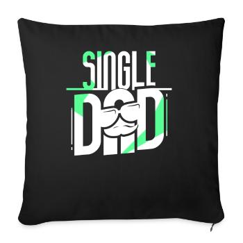Père monoparental Parent seul Papa Papi - Housse de coussin décorative 45 x 45 cm - noir - Devant