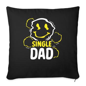 Père célibataire Papa monoparental Papa - Housse de coussin décorative 45 x 45 cm - noir - Devant