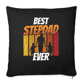Bester Stiefvater Aller Zeiten Stiefpapa Stepdad - Sofakissenbezug 45 x 45 cm - Schwarz - Vorne