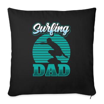 Surf Père Surf Surf Surf Surf Surf - Housse de coussin décorative 45 x 45 cm - noir - Devant