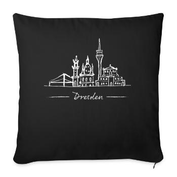 Dresden Skyline Silhouette City Trip Germany - Sofa pillowcase 17,3'' x 17,3'' (45 x 45 cm) - black - Front