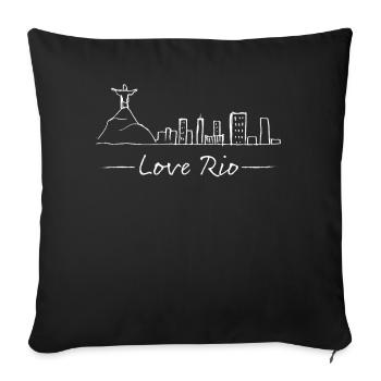 Rio Skyline Silhouette City Trip Brazil - Sofa pillowcase 17,3'' x 17,3'' (45 x 45 cm) - black - Front