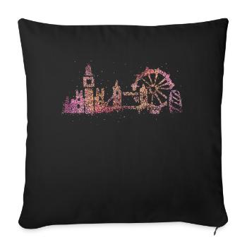 London Skyline Silhouette City Trip London - Sofa pillowcase 17,3'' x 17,3'' (45 x 45 cm) - black - Front
