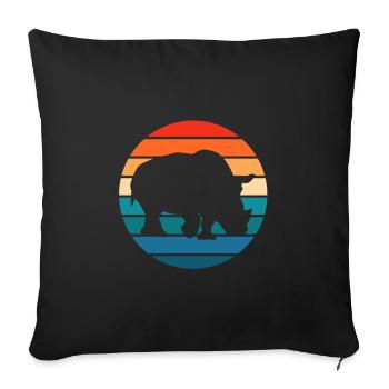 Rhino Rhino Animal Motif - Housse de coussin décorative 45 x 45 cm - noir - Devant