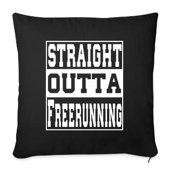 Freerunning saying funny - Sofa pillowcase 17,3'' x 17,3'' (45 x 45 cm) - black - Front