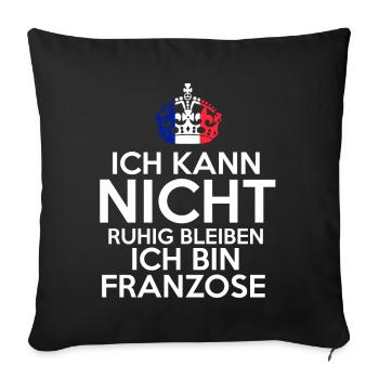 Frankreich Franzose Französisches - Sofakissenbezug 45 x 45 cm - Schwarz - Vorne