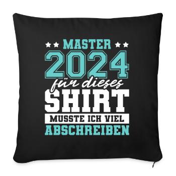 Master 2024 Abschluss Geschenk Studium Absolvent - Sofakissenbezug 45 x 45 cm - Schwarz - Vorne