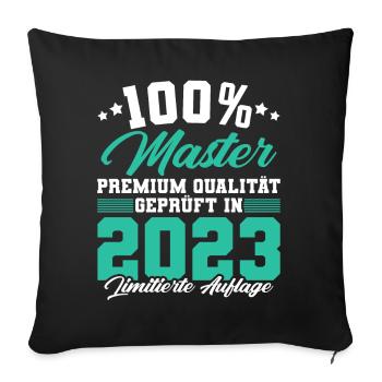 Master 2023 Abschluss Geschenk Studium Absolvent - Sofakissenbezug 45 x 45 cm - Schwarz - Vorne