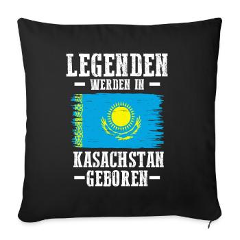 Kasachstan Kasache Kasachisches - Sofakissenbezug 45 x 45 cm - Schwarz - Vorne