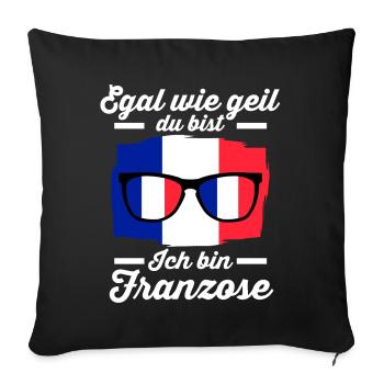 Franzose Französisches Frankreich - Sofakissenbezug 45 x 45 cm - Schwarz - Vorne
