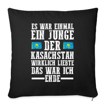 Kasachstan Kasache Kasachisches - Sofakissenbezug 45 x 45 cm - Schwarz - Vorne