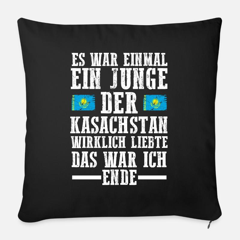 Kasachstan Kasache Kasachisches - Sofakissenbezug 45 x 45 cm - Schwarz