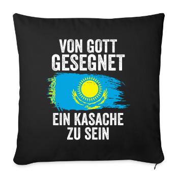 Kasachstan Kasache Kasachisches - Sofakissenbezug 45 x 45 cm - Schwarz - Vorne