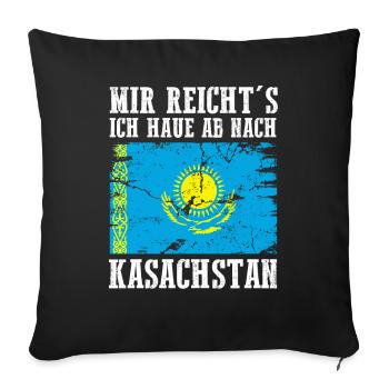 Kasachstan Kasache Kasachisches - Sofakissenbezug 45 x 45 cm - Schwarz - Vorne