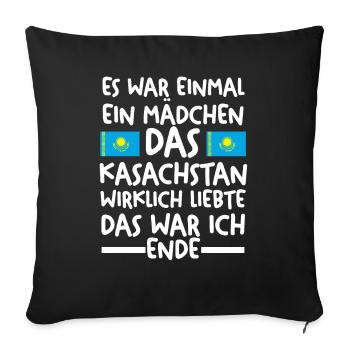 Kasachstan Kasache Kasachisches - Sofakissenbezug 45 x 45 cm - Schwarz - Vorne