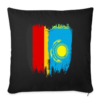 Allemagne Drapeau Kazakhstan - Housse de coussin décorative 45 x 45 cm - noir - Devant