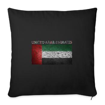 United Arab Emirates Flag UAE Dubai Abu Dhabi - Sofa pillowcase 17,3'' x 17,3'' (45 x 45 cm) - black - Front