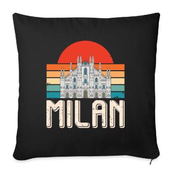 Milan Sunrise Italy Cathedral Milan Cathedral - Sofa pillowcase 17,3'' x 17,3'' (45 x 45 cm) - black - Front