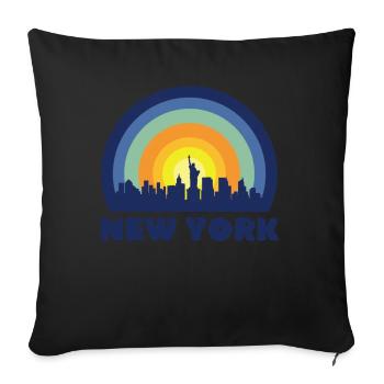 New York City Statue of Liberty Skyline Big Apple - Sofa pillowcase 17,3'' x 17,3'' (45 x 45 cm) - black - Front
