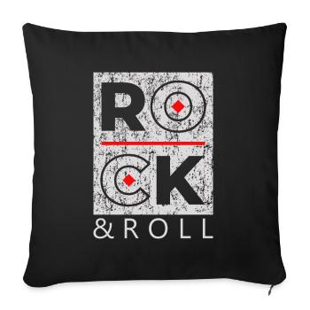 Rock & Roll Rock N Roll Rock AND Roll - Sofa pillowcase 17,3'' x 17,3'' (45 x 45 cm) - black - Front