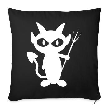 T-shirt Diable Blanc - Housse de coussin décorative 45 x 45 cm - noir - Devant
