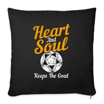 Heart And Soul Keeps The Goal Dieu du football - Housse de coussin décorative 45 x 45 cm - noir - Devant