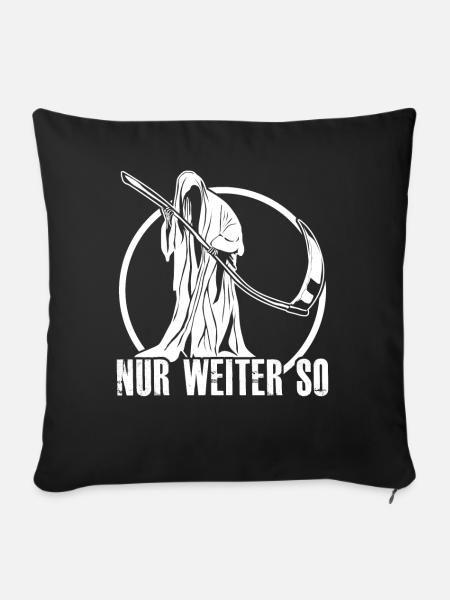 Sensenmann Menschenhasser Grim Reaper - Sofakissenbezug 45 x 45 cm - Schwarz