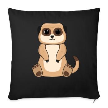 Meerkat Lover Gift Funny Animals - Sofa pillowcase 17,3'' x 17,3'' (45 x 45 cm) - black - Front