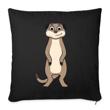 Meerkat Lover Gift Funny Animals - Sofa pillowcase 17,3'' x 17,3'' (45 x 45 cm) - black - Front