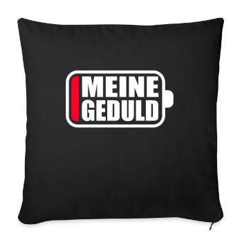 Meine Geduld Akku Leer Batterie Rot Ladebalken - Sofakissenbezug 45 x 45 cm - Schwarz - Vorne