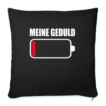 Meine Geduld Akku Leer Batterie Rot Ladebalken - Sofakissenbezug 45 x 45 cm - Schwarz - Vorne
