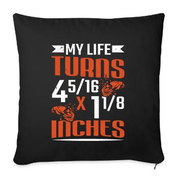 Shooting My Life Turns Inches Clay Shooting - Sofa pillowcase 17,3'' x 17,3'' (45 x 45 cm) - black - Front