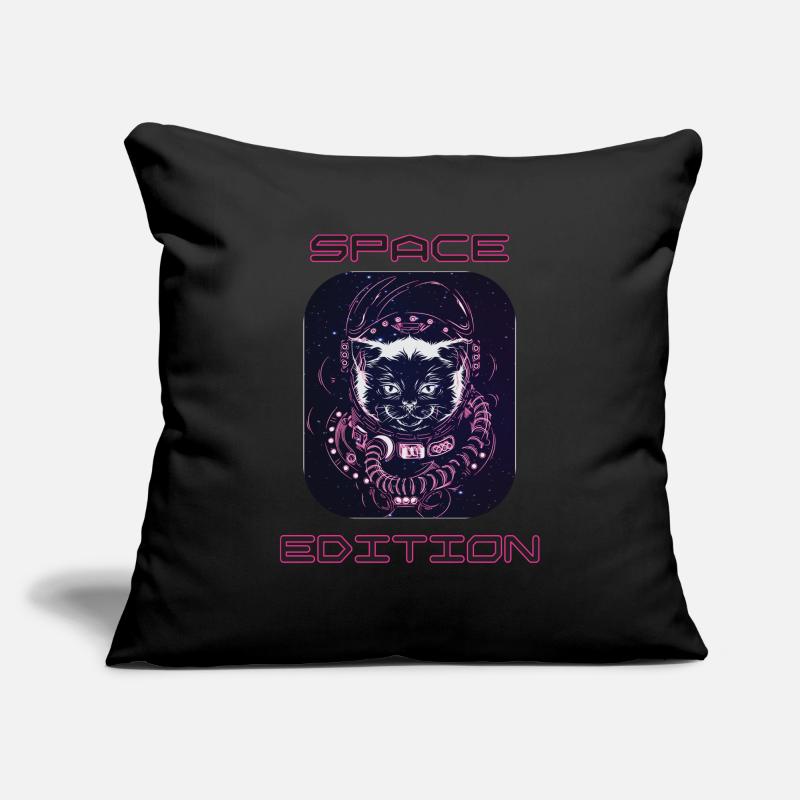 Chat de l’espace Housse de coussin décorative 45 x 45 cm