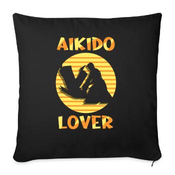 Aikido Lovers Fighter Martial Arts Martial Arts - Sofa pillowcase 17,3'' x 17,3'' (45 x 45 cm) - black - Front