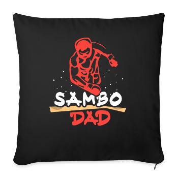 Sambo Père Arts Martiaux Entraînement Arts Martiaux Arts Martiaux - Housse de coussin décorative 45 x 45 cm - noir - Devant
