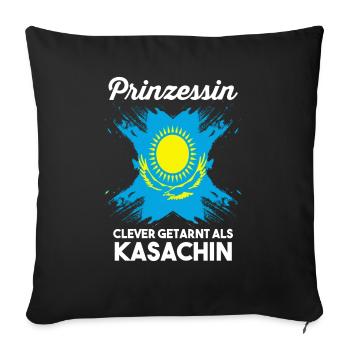 Prinzessin Kasache Kasachisches Kasachstan - Sofakissenbezug 45 x 45 cm - Schwarz - Vorne