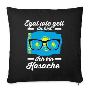 Kasache Kasachisches Kasachstan - Sofakissenbezug 45 x 45 cm - Schwarz - Vorne