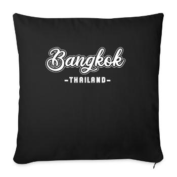 Vintage Thaïlande Vacances Asie Coucher de soleil Bangkok - Housse de coussin décorative 45 x 45 cm - noir - Devant