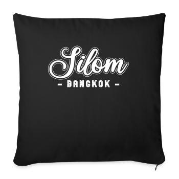 Vintage Thaïlande Asie Coucher de soleil Bangkok Silom - Housse de coussin décorative 45 x 45 cm - noir - Devant