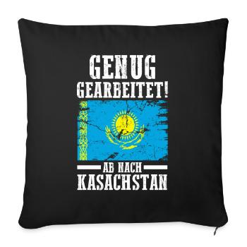 Urlaub Kasache Kasachstan - Sofakissenbezug 45 x 45 cm - Schwarz - Vorne